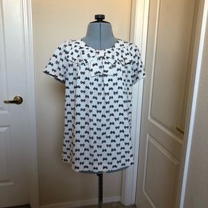 J Crew Bow print Bow top